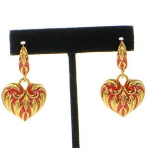 Oscar de la Renta Heart Drop Earrings